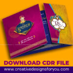 multicolor wedding card cdr file free download